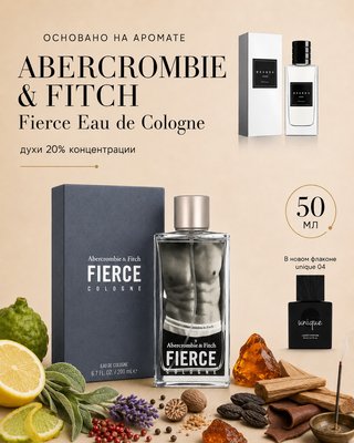 Духи мужские Unique eu04 - Abercrombie & Fitch Fierce Eau de Cologne. Обновленный флакон m902